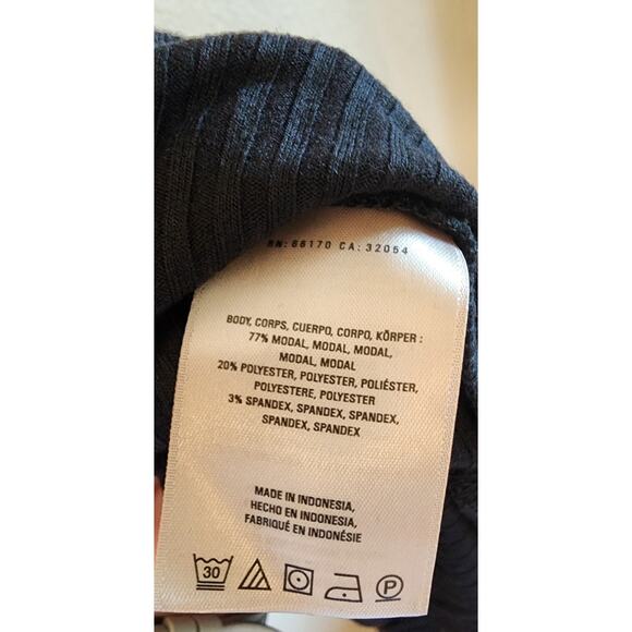 Anthropologie Kingsolver Ribbed Black Midi Dress LBD SZ Medium Sleeveless - Picture 9 of 9